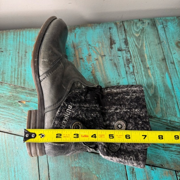 Bunker Grey Distressed Side Zip Mixed Media Steampunk Ankle Boots Size 6.5 - Picture 8 of 15